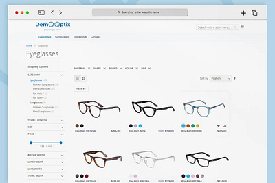 Optix: Solution to Build Online Magento 2 Eyewear Shop accessories design extension eyeglasses eyewear glasses online shop ui