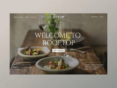 ROOF.TOP - Restaurant Website Design bar concept design drinks food landing page restaurant typography ui web website