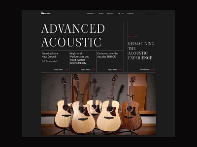 Ibanez Redesign Concept concept corporate design guitar ibanez minimal redesign ui ux uxui web web design website