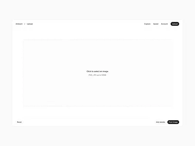 Image upload black and white community design figma image light mode link masonry feed photo photography platform profile settings social media ui uiux upload user ux