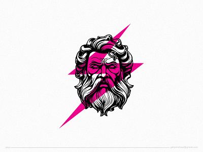 Zeus bolt gods illustration lightning logo spark statue thunder zeus