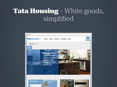 NotchUX > Tata Housing - White goods, simplified app consumer internet innovation ui ux