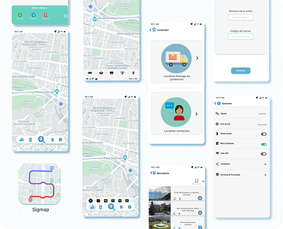 Aplicacion de Navegador GPS "Sigmap" app branding design gps graphic design logo navigation ui ux vector