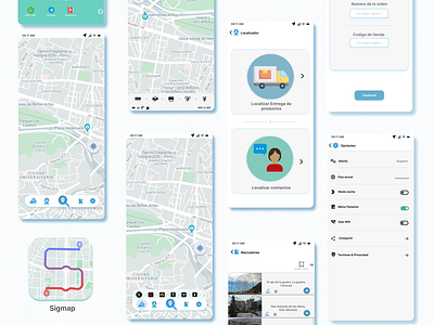 Aplicacion de Navegador GPS "Sigmap" app branding design gps graphic design logo navigation ui ux vector