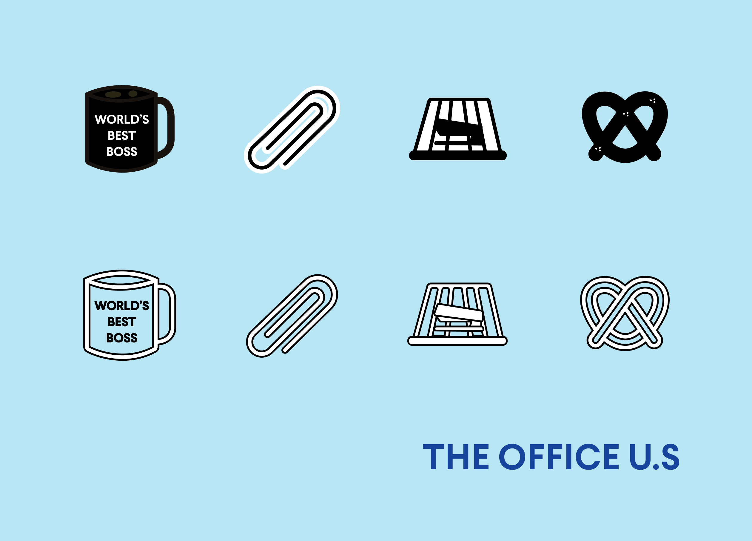 4 ICONS, 1 SHOW design icons office us scranton the office ui ux