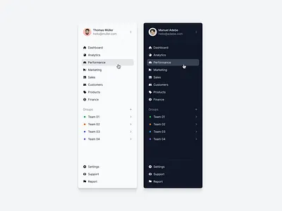 Sidebar Navigation — SaaS navigation product design sidebar ui