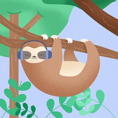 Chill Sloth animation design illustration motion graphics vector