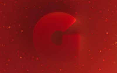 Letter G. Sea of blood 3d days of type letter redshift type