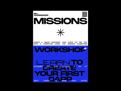 Poster for workshop branding color design graphic design layout monument poster simple typography workshop