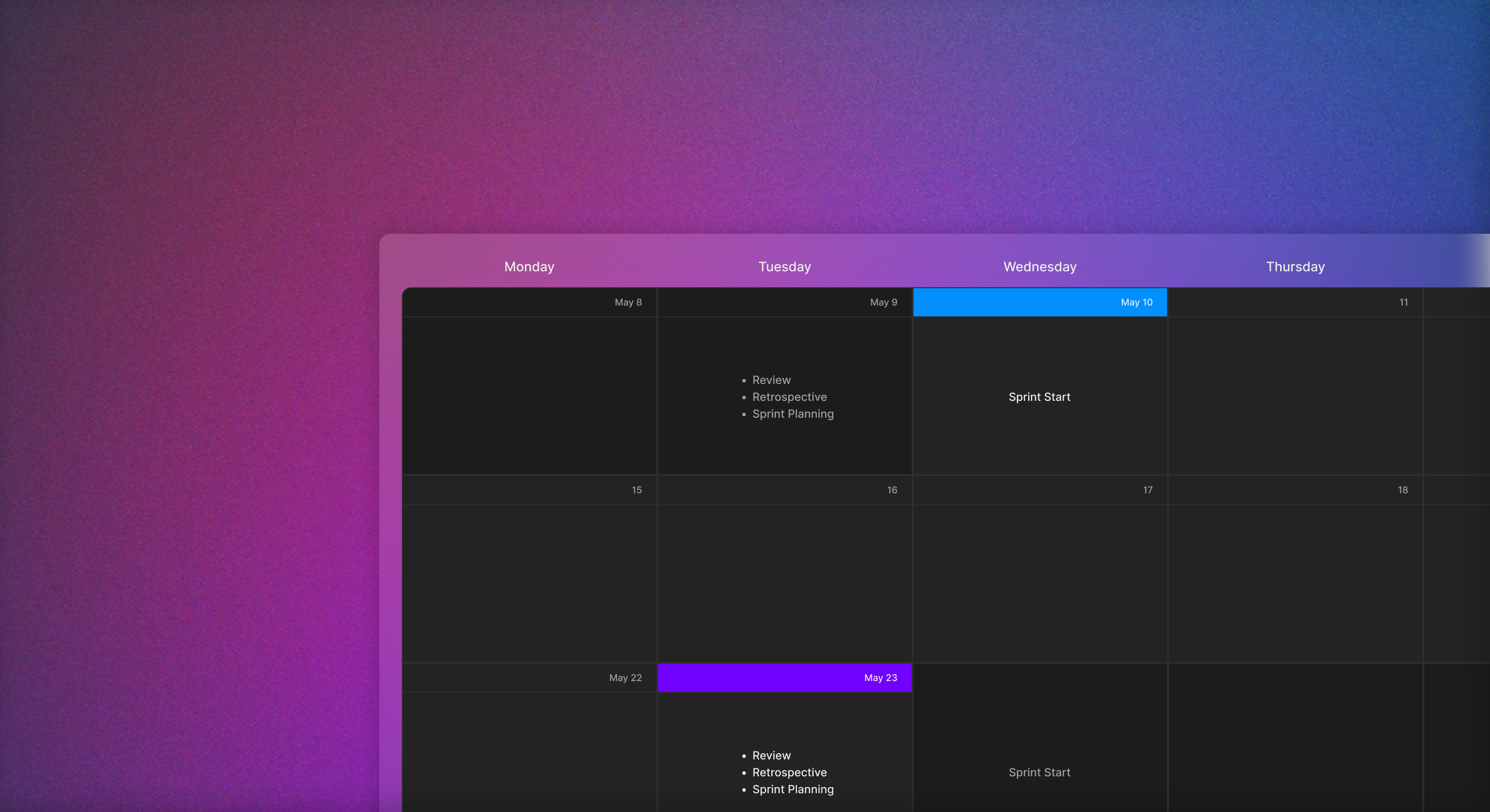 Sprint Calendar agile calendar design figma sprint ui