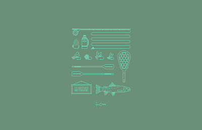 Fly Fishing Gear - Fourosix branding design graphic design illustration merchandise montana vector