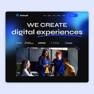 Braincell - Digital Agency Landing Page agency blue design digital digital agency landing page modern saas tech ui ux web design