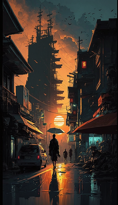 Tokyo Sunset Dreamscape poster