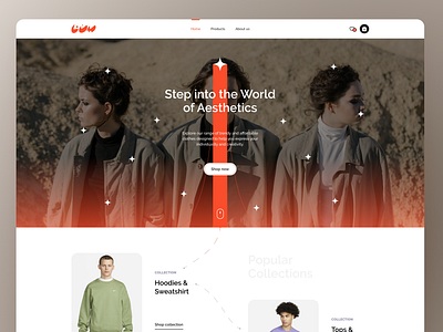 E-commerce website branding clothing e commerce figma identity logo retro ui ux web design