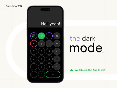 Calculator 2.0 in the dark mode. calculator counting ilovequeso learning mobile mobileux numbers studying typography ui uiux ux