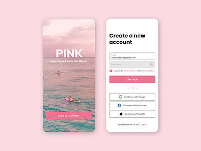 PINK Create a new account | Sign Up UI branding dailyui design figma flat graphic design illustration logo minimal ui ux vector