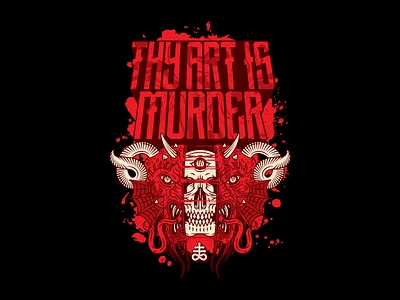 Thy Art is Murder 666 badge band merch demon design devil horns illustration merch monster skull thy art is murder vector