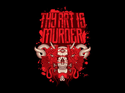 Thy Art is Murder 666 badge band merch demon design devil horns illustration merch monster skull thy art is murder vector