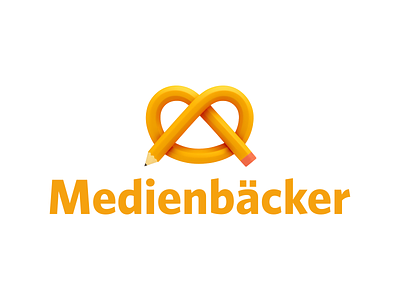 Medienbäcker Branding 2023 3d branding logo pretzel
