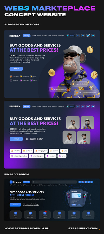 WEB3 MARKETPLACE CONCEPT app course design desingnft landing landing page marketplace nft nftlanding ui ux web3 web3.0 webdesign