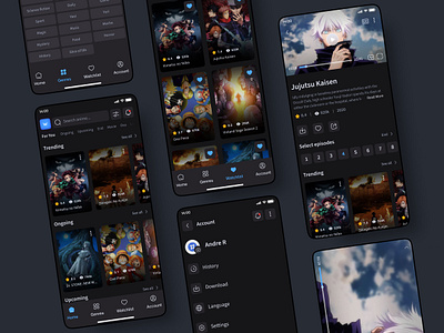 Wibu Stream | App Design anime app design mobile stream ui