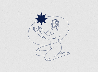 A Moment of Magic branding design girl icon illustration lineal logo mystic sky stars ui vector woman