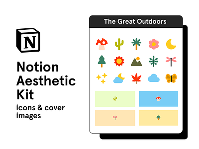 Notion Aesthetic Kit - The Great Outdoors aeshetic desktop icons notion organization