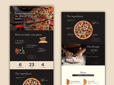 Pizzeria website concept branding delivery design figma food graphic design landing page marketing online order pizza restaurant shot site ui uiux ux web design website