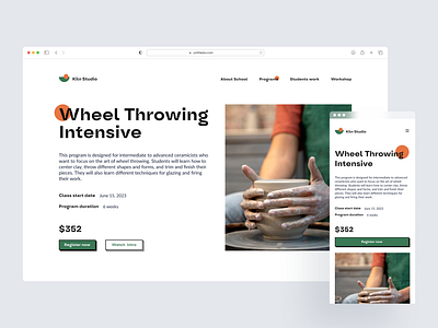 Art Studio artschool artstudio ceramic design landingpage ui ux web design