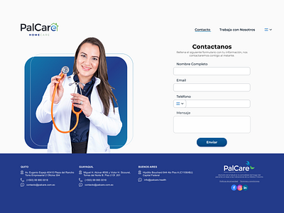 HomeCare's Form Page - Healthcare web page for PalCare branding design form form page graphic design healthcare homecare icon landing landing page logo ui ux vector web web page