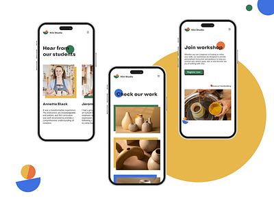 Kiln Art Studio artschool artstudio design landingpage mobile ui ux web design