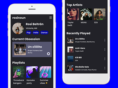 Music app user profile mobile music music app profile ui