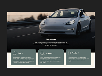 Earthling Automotive - Website Design automotive car electric vehicle ev graphic design home page hybrid icons mechanic modern orange teal tesla user experience ux vehicle web web design website website design