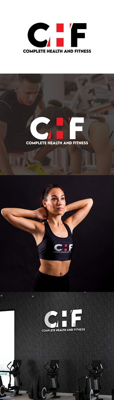 CHF branding design dribbble fitness graphic design gym health logo logodesign minimal modern typography vector