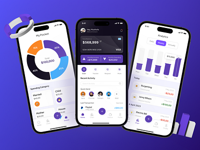 Finstep - Finance Mobile Application app chart design finance finance apps financial fintech grafik income mobile apps money outcome ui ux wallet