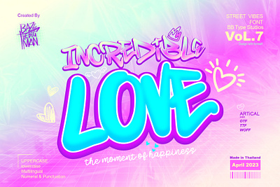 Incredible Love Font casual font design graffiti font handwritten font sweet