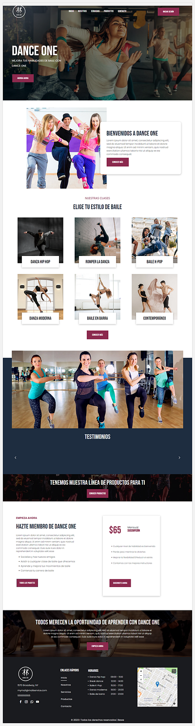 Web escuela de danza bienestar danza web desing