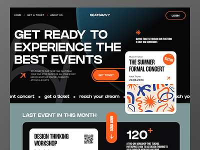 Seatsavvy - Ticket Booking Website e-commerce ecommerce event event booking exploration home page homepage landing page landingpage layout design ticket booking typography ui uidesign ux uxdesign web web design website website design