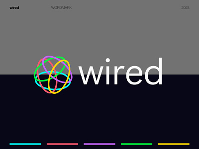 wired logo abstract brand identity branding colorful colors fun identity logo logos minimal modern tech wire