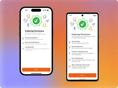 Zello App Permissions ui ux