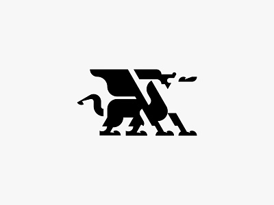 Naga animal dragon icon logo modern mythical simple