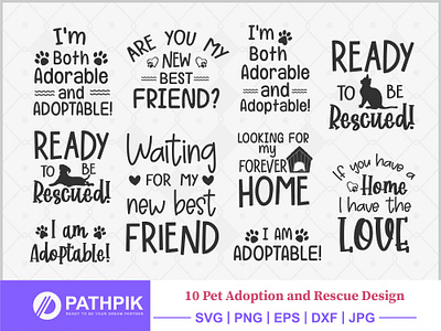 Pet Adoption And Rescued Design pet adoption bandana