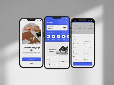 Tuks - E-Commerce Mobile App Animation 3d animation app branding clean design ecommerce graphic design layout minimalist mobile modern motion graphics product prototype ui ui kit ui8 web website