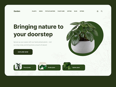 Plant Shop application concept design garden graphic design plant ui ux web