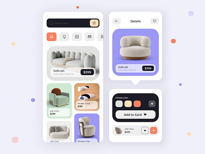 Furniture Mobile App clean ecommerce furniture furniture app home page homedecor ikea interior interior design living room marketplace mobile mobile app mobile app design shop sofa store ui ui design uiux