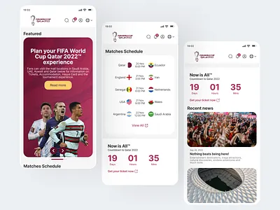 Mobile version for Fifa World Cup appdesign design esports fifa fifa world cup football football match livescore match match schedule mobile app qatar soccer ui uidesign ux uxdesign world cup 2022 world cup qatar 2022