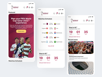 Mobile version for Fifa World Cup appdesign design esports fifa fifa world cup football football match livescore match match schedule mobile app qatar soccer ui uidesign ux uxdesign world cup 2022 world cup qatar 2022