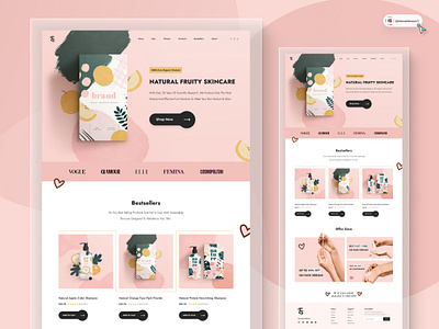 Skincare Website Design 3d animation art branding cosmetics digitaldesign ecommerce flatdesign graphic design illustration innovationsync logo mobile motion graphics nft product design shopify typography ui webdesign