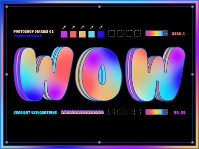 WOW branding clean concept design experimental fun gradient graphicdesign minimal simple typography