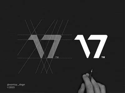 V7 Monogram Logo 7 brand branding brandmark design icon identity illustration letter lettering logo logofolio logomarca logotype mark monogram number symbol v vector